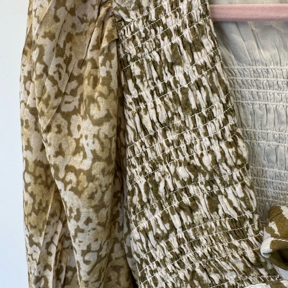 Free People String of Hearts Maxi Dress XS EUC Smocked Tie Front Cutout Boho - Picture 10 of 11